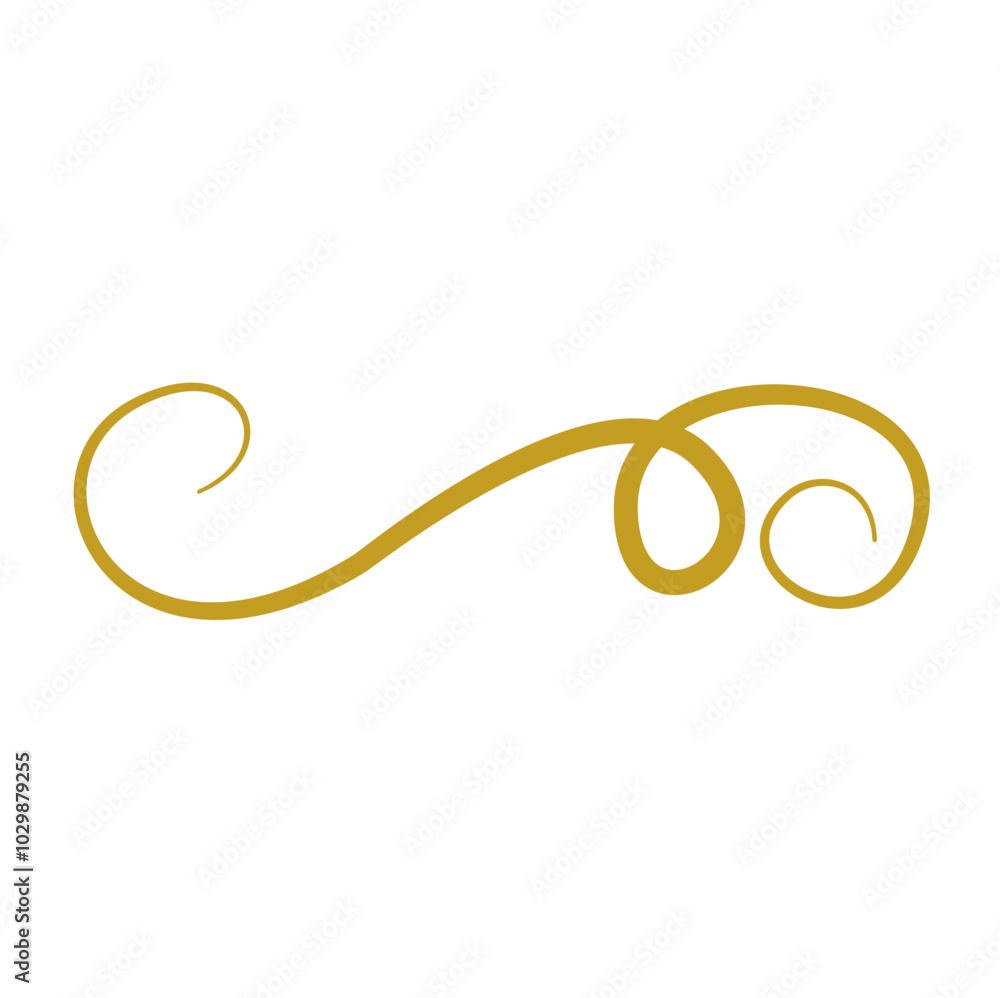 Golden doodle abstract line. Hand drawn curly swishes, swashes and swoops. Vector illustration Golden doodle abstract line. Hand drawn curly swishes, swashes and swoops. Vector illustration