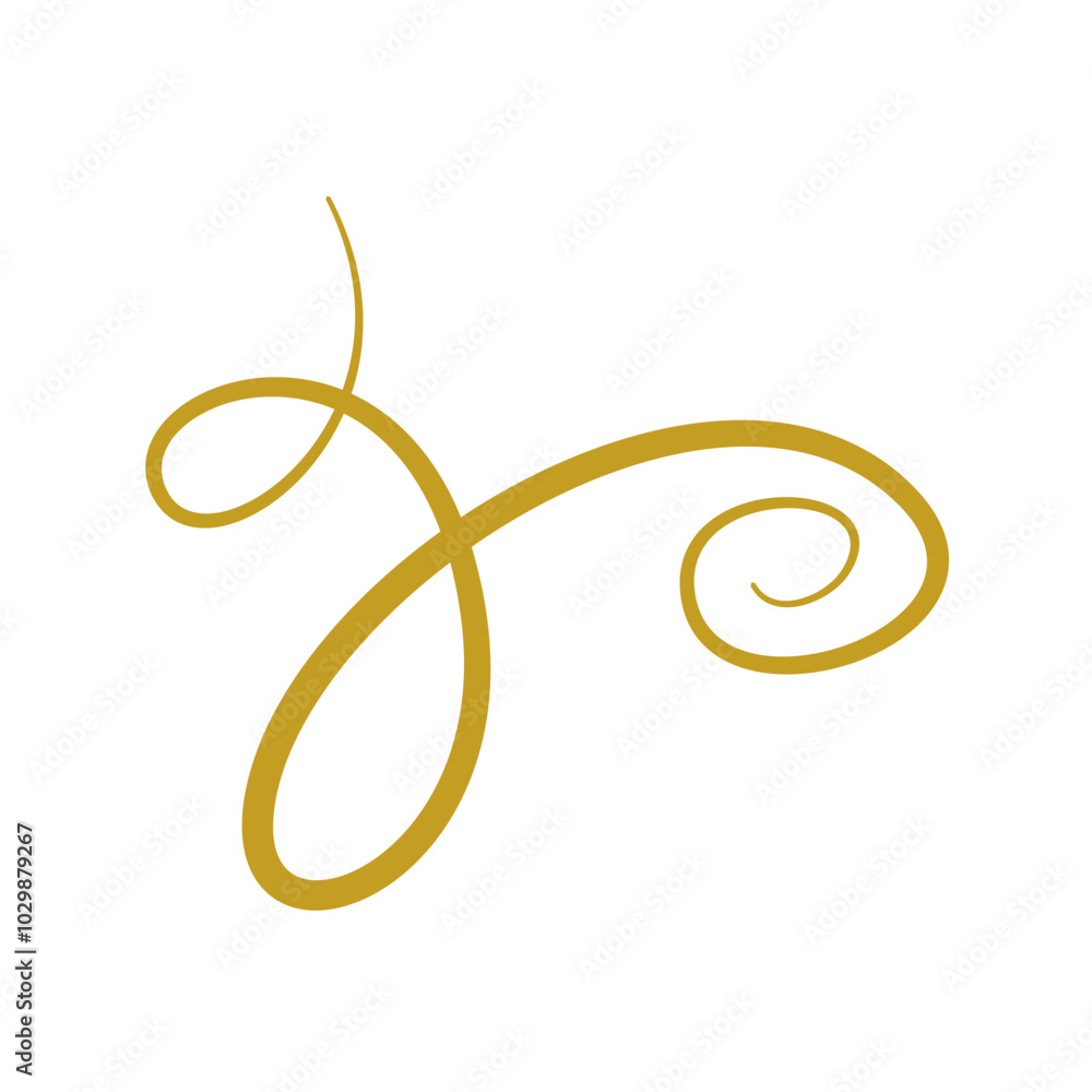 Golden doodle abstract line. Hand drawn curly swishes, swashes and swoops. Vector illustration Golden doodle abstract line. Hand drawn curly swishes, swashes and swoops. Vector illustration