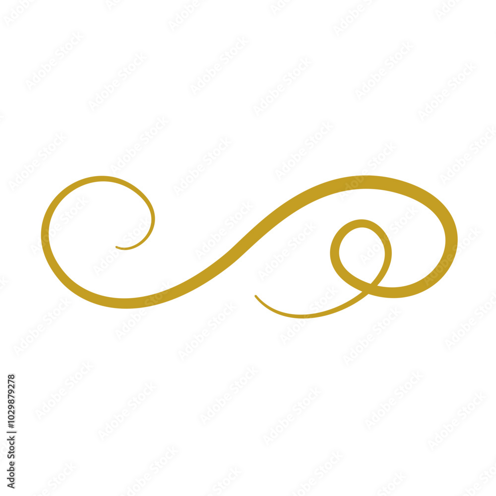 Golden doodle abstract line. Hand drawn curly swishes, swashes and swoops. Vector illustration Golden doodle abstract line. Hand drawn curly swishes, swashes and swoops. Vector illustration
