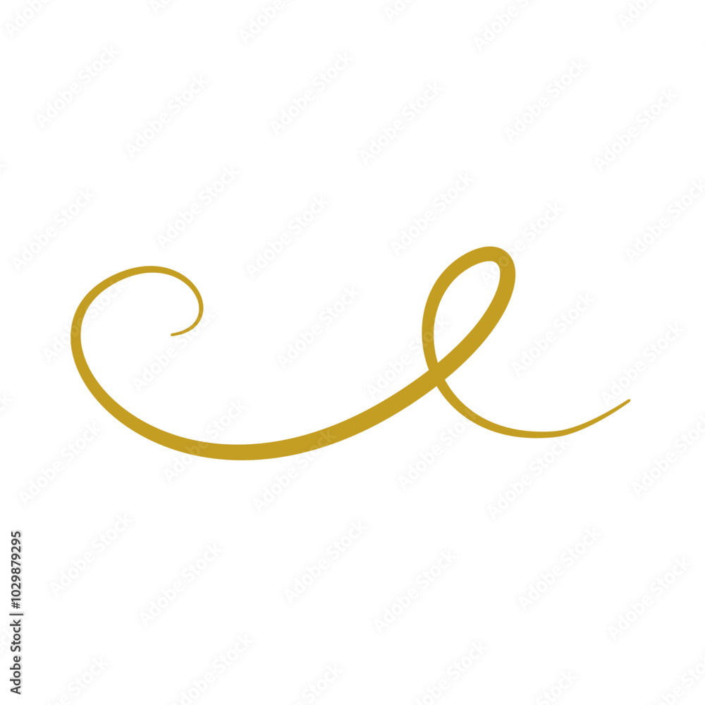 Golden doodle abstract line. Hand drawn curly swishes, swashes and swoops. Vector illustration Golden doodle abstract line. Hand drawn curly swishes, swashes and swoops. Vector illustration