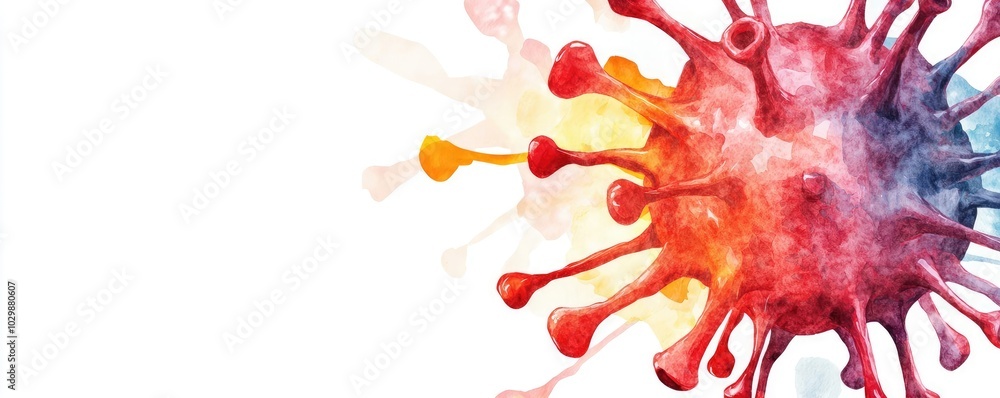 Vibrant illustration of a virus on a white isolated background. Vibrant illustration of a virus on a white isolated background.
