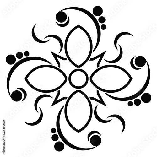 graphic vector of number 74 model ornament pattern with attractive black color lines on a white background