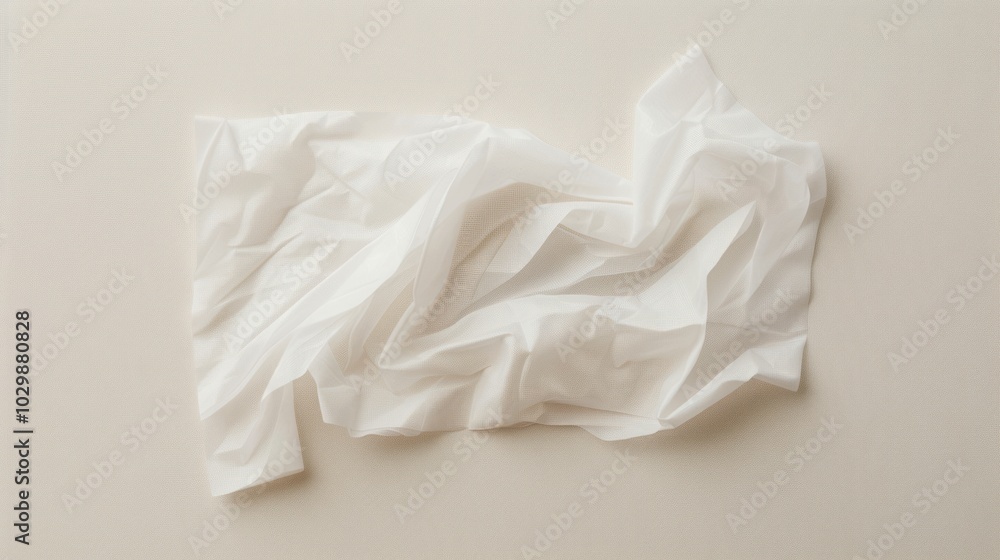 Obraz premium White Tissue Paper on Beige Background
