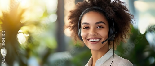 Smiling customer service representative, portrait photo