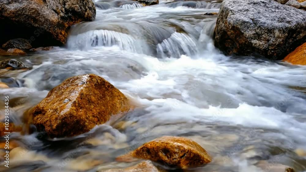 A serene forest waterfall with water flowing over rocks and a gentle stream surrounded by lush greenery A serene forest waterfall with water flowing over rocks and a gentle stream surrounded by lush greenery