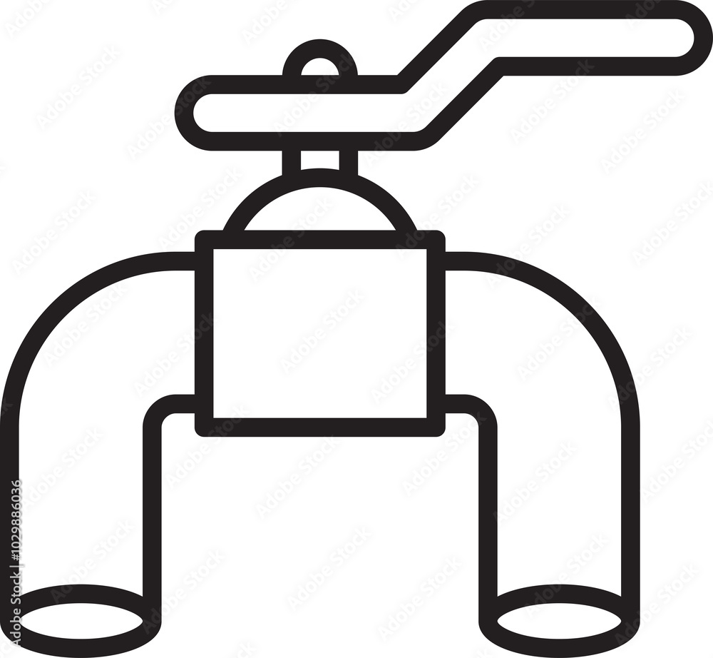 Valve and Pipeline Icon Valve and Pipeline Icon