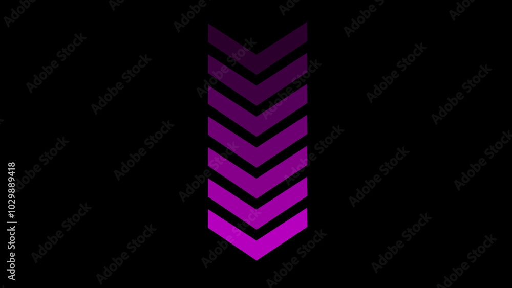 Neon down direction arrow icon animation on black background.Sign Arrows Animation Neon down direction arrow icon animation on black background.Sign Arrows Animation