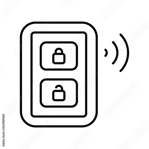 Remote Control line icon with white background vector stock illustration