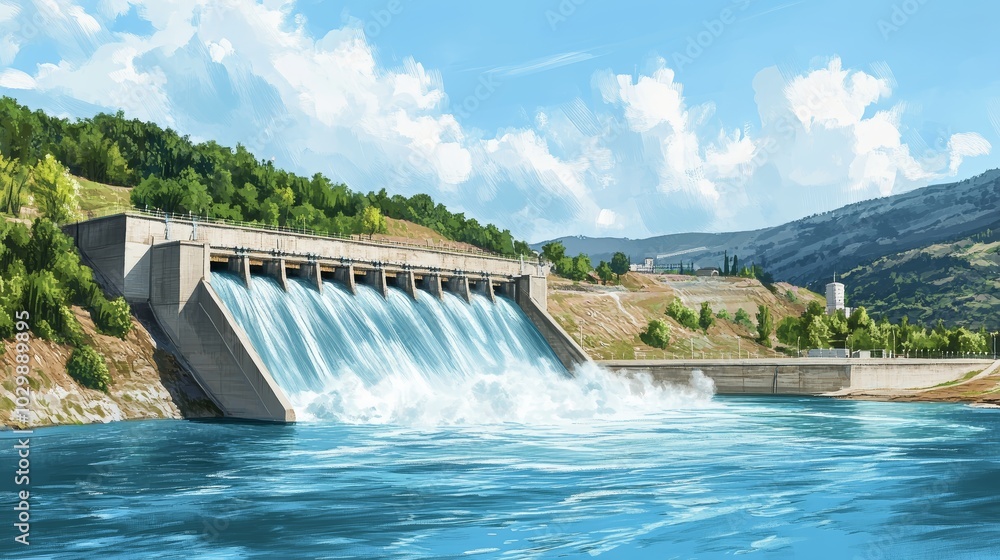Dam Breach with Water Flowing Downstream in Hilly Terrain Dam Breach with Water Flowing Downstream in Hilly Terrain