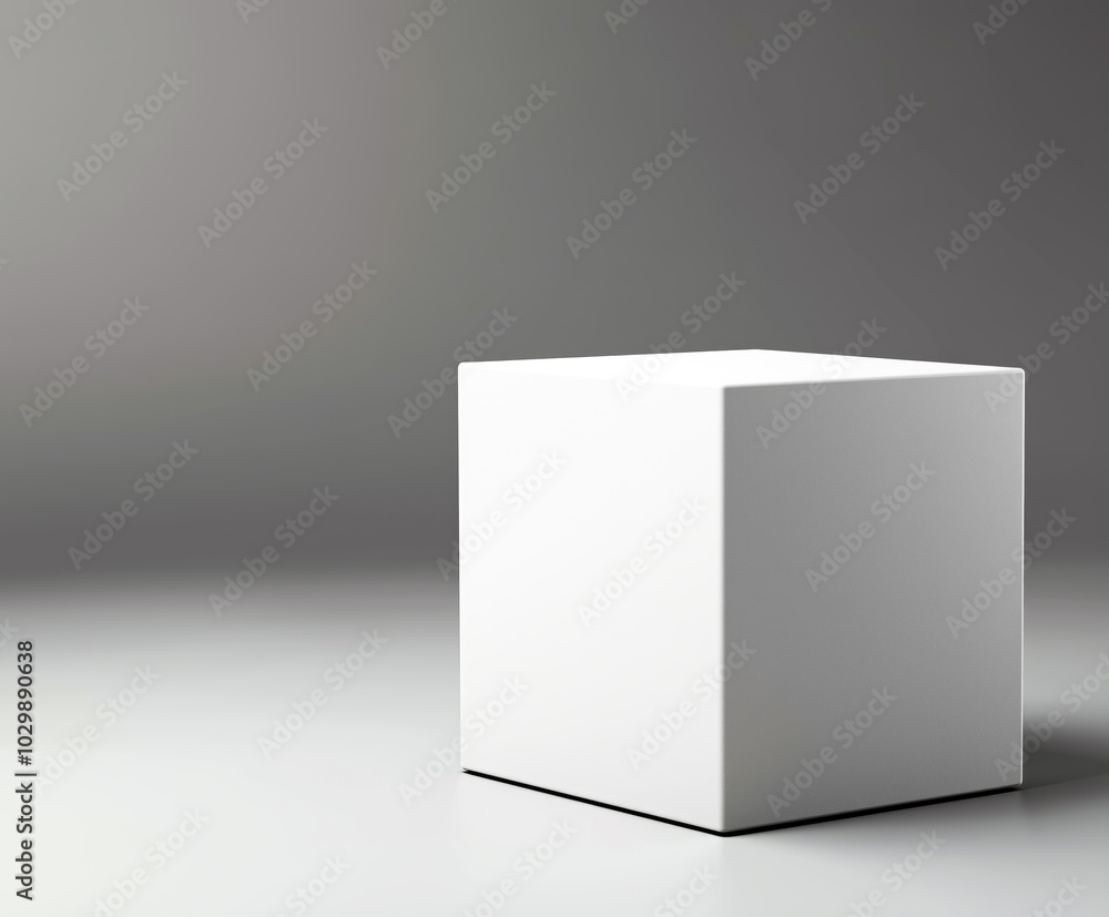 A white box is sitting on a grey surface A white box is sitting on a grey surface
