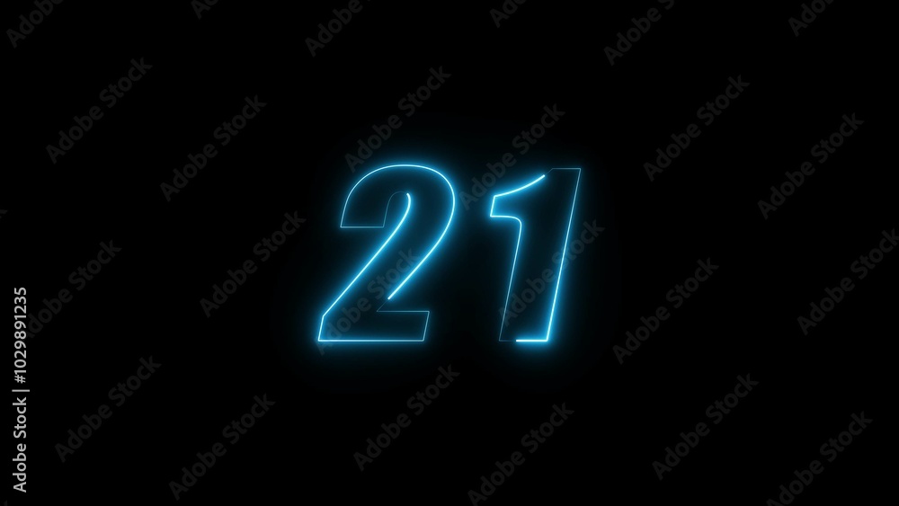 Neon countdown timer number illustration. Neon countdown timer number illustration.