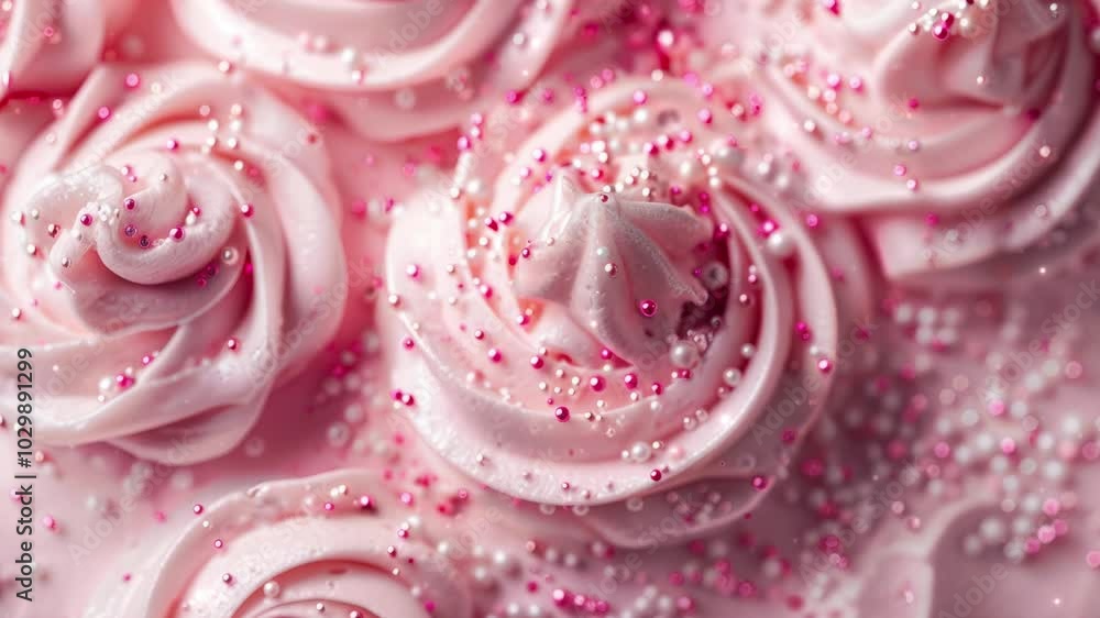 Close up of cake texture background, top view. Video high resolution macro videography for advertising or food design.
Close up of cake texture background, top view. Video high resolution macro videography for advertising or food design.