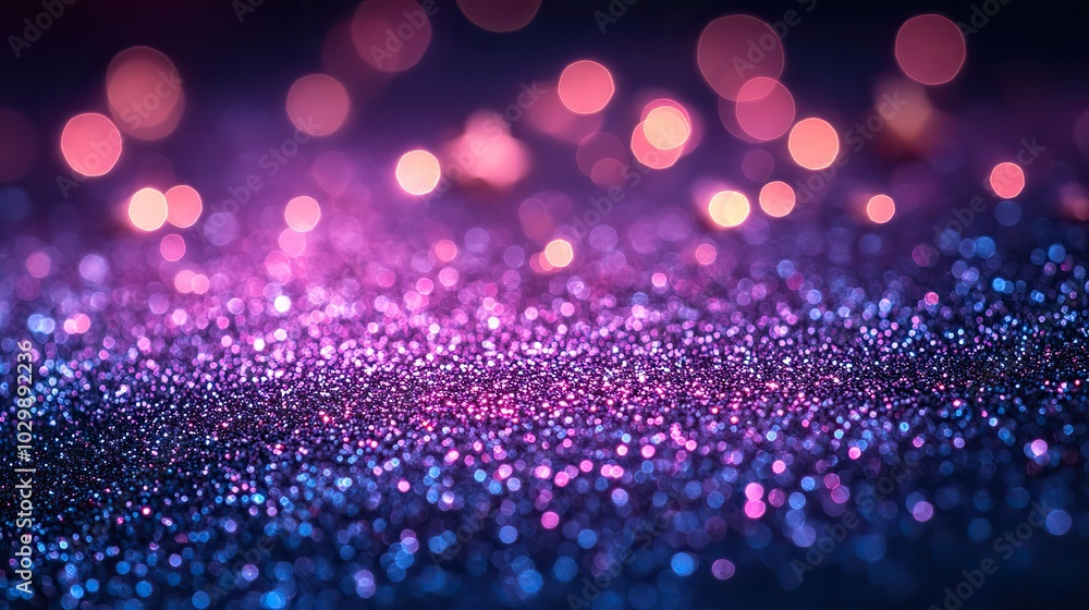 Stars in purple glitter decorate the background. Stars in purple glitter decorate the background.