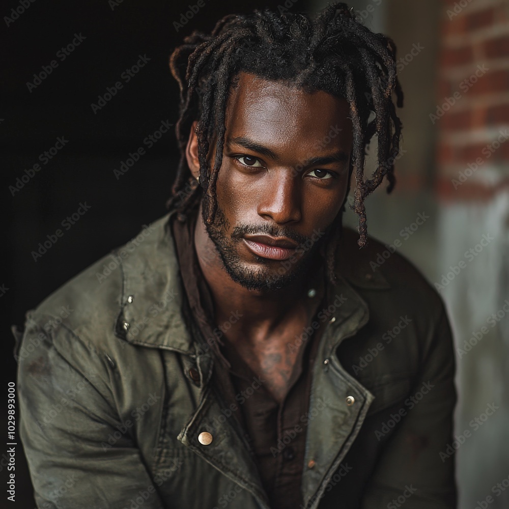 handsome black man in his early 30s with dreads handsome black man in his early 30s with dreads