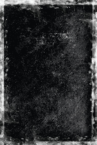 Black and white grungy abstract background. Grungy frame. Vector illustration
