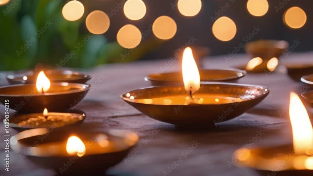 Diwali day celebration with beautiful candles and flowers Diwali day celebration with beautiful candles and flowers