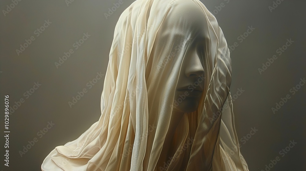 Veiled Figure: A Study in Softness and Mystery Veiled Figure: A Study in Softness and Mystery
