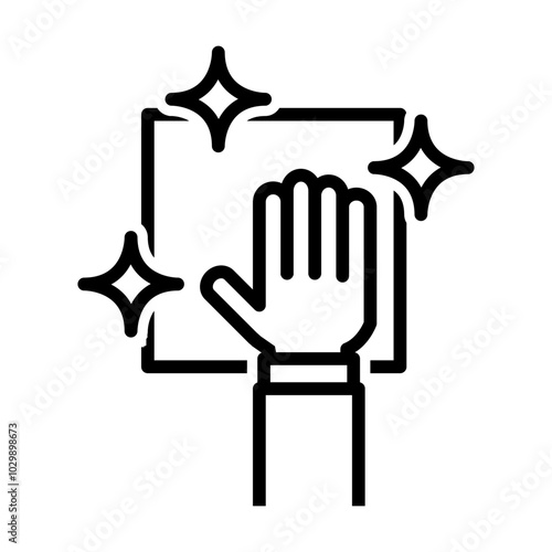 Clean surface outline icon easy cleaning symbol for graphic design, logo, web site, social media, mobile app, ui illustration