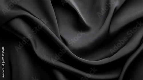 Elegant black luxury fabric background with copy space for premium designs and sophisticated visuals