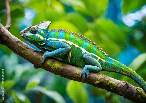 Wallpaper Mural A chameleon changing its colors embodies adaptability and transformation, illustrating the concept of camouflage. Torontodigital.ca