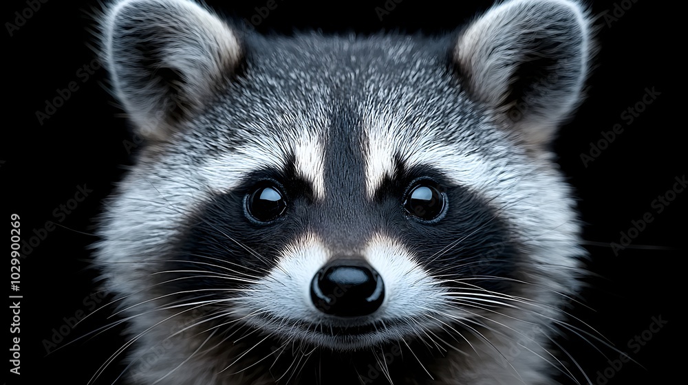 Detailed Close up Portrait of a Captivating Raccoon s Fur and Facial Features Detailed Close up Portrait of a Captivating Raccoon s Fur and Facial Features