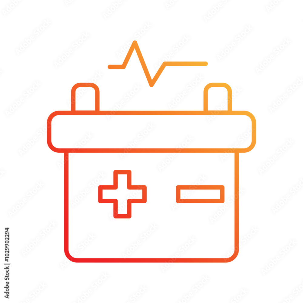 Battery gradient icon with white background vector stock illustration Battery gradient icon with white background vector stock illustration