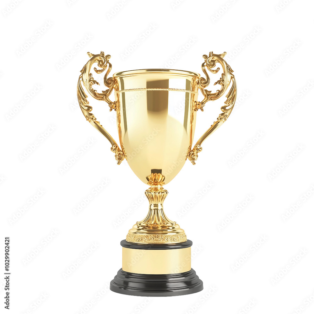 Fototapeta premium Elegant Golden Trophy with Ornate Design