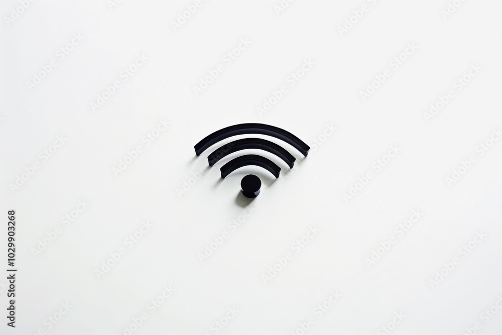 Ethereal wifi signal silhouette in soft light Ethereal wifi signal silhouette in soft light