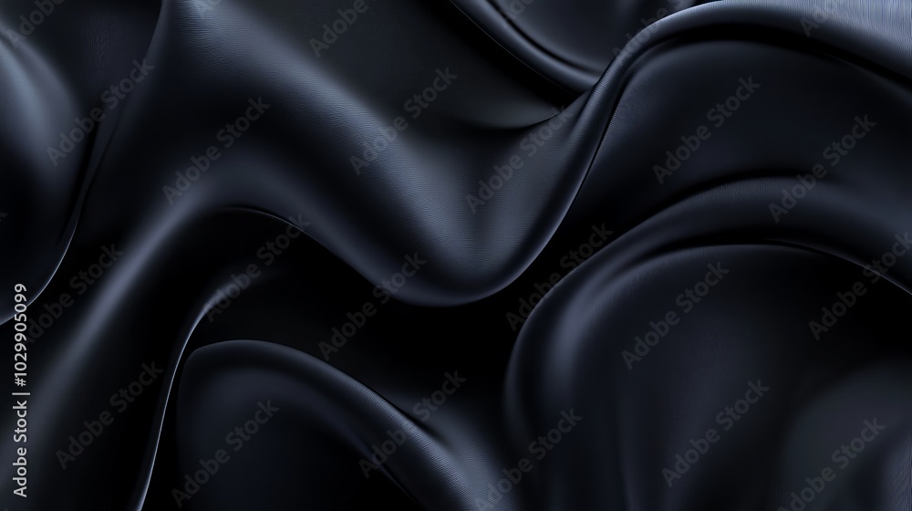Fototapeta premium Smooth elegant black satin texture as abstract background for luxurious design projects