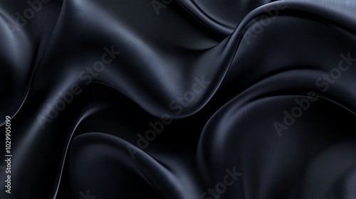 Smooth elegant black satin texture as abstract background for luxurious design projects photo