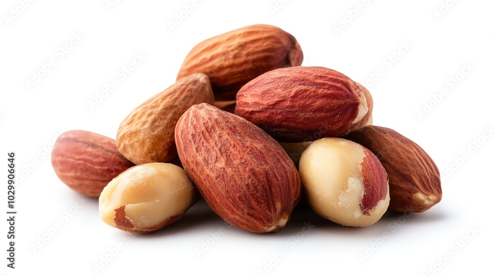 Assorted nuts on white isolated background Assorted nuts on white isolated background