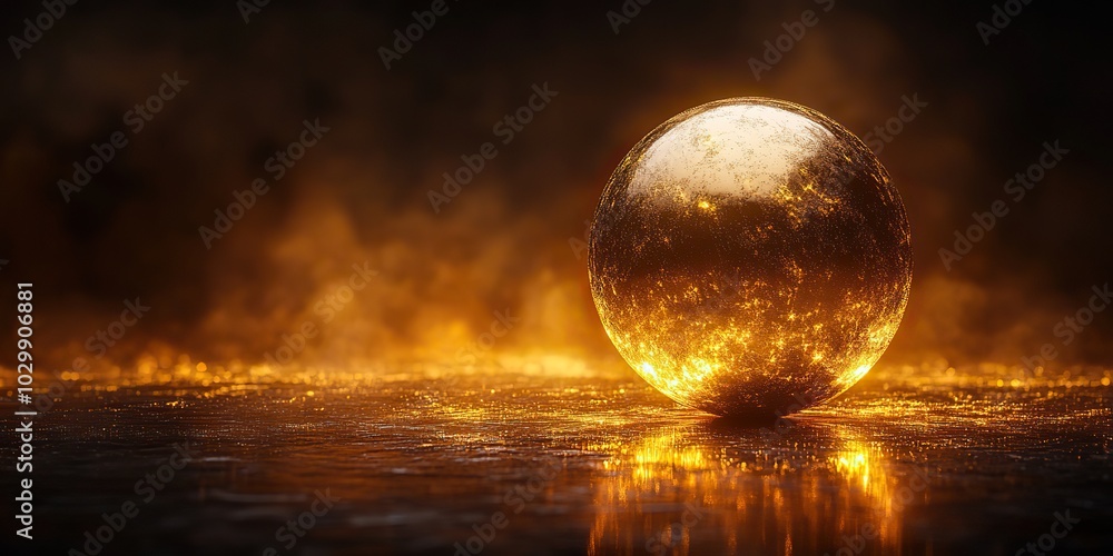 A gold ball set against a dark background, highlighting its gleaming surface and elegant appearance. A gold ball set against a dark background, highlighting its gleaming surface and elegant appearance.