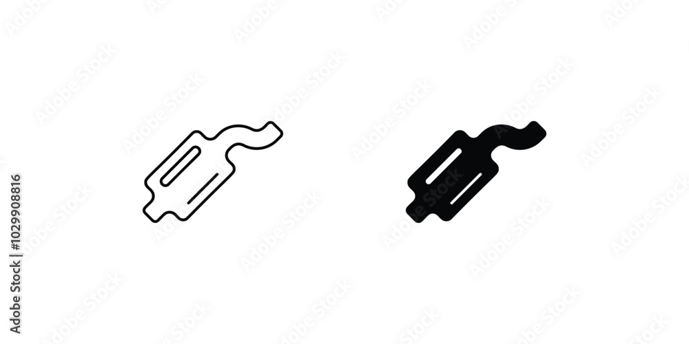 Naklejka premium Exhaust Pipe set icon with white background vector stock illustration