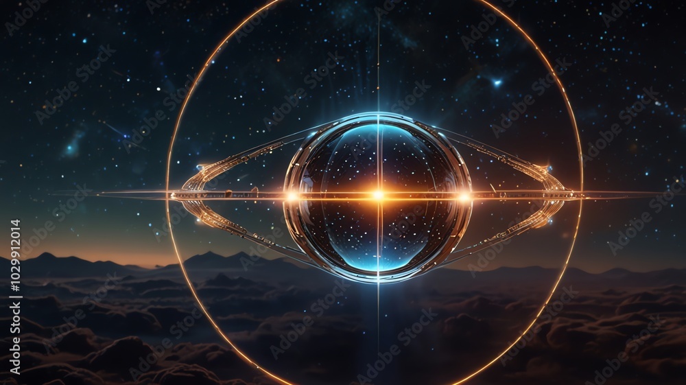 Obraz premium a circle of light and the universe