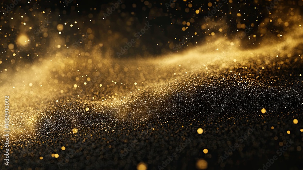 Abstract Golden Glitter and Bokeh Background Abstract Golden Glitter and Bokeh Background