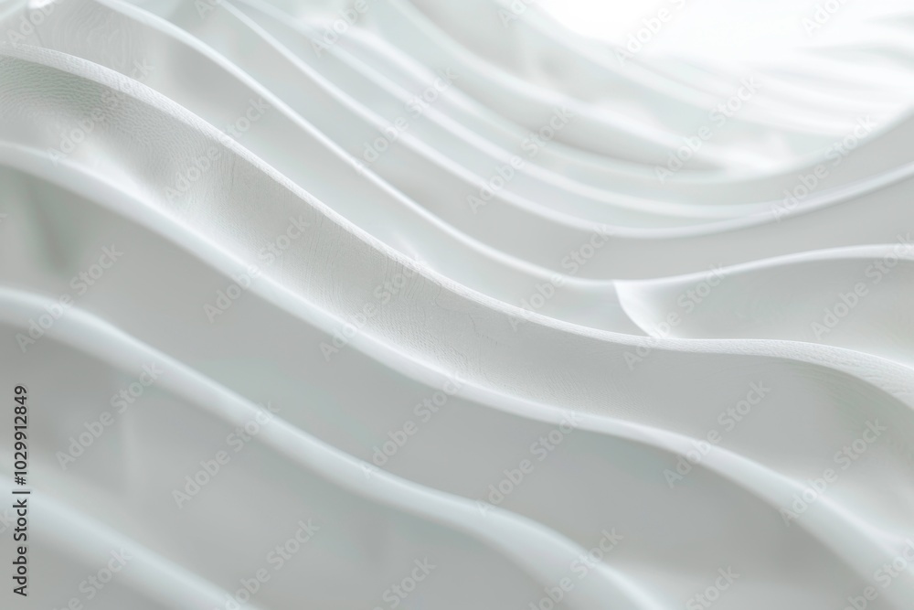 Obraz premium Serene wave outline creating a tranquil pattern on a white background
