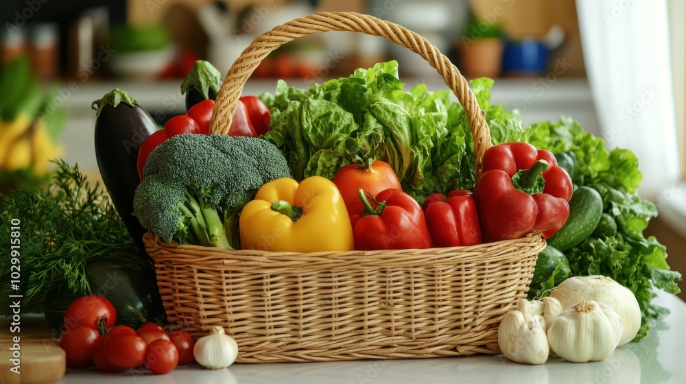 Fresh Vegetables in Basket Fresh Vegetables in Basket