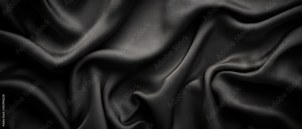 Fototapeta premium Elegant black luxury fabric background with ample copy space for sophisticated design projects
