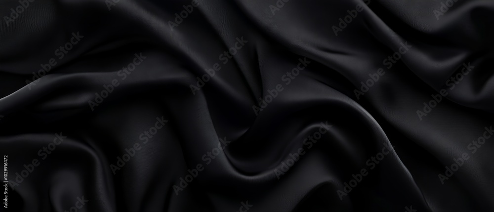 Elegant black luxury fabric background with ample copy space for sophisticated design projects Elegant black luxury fabric background with ample copy space for sophisticated design projects