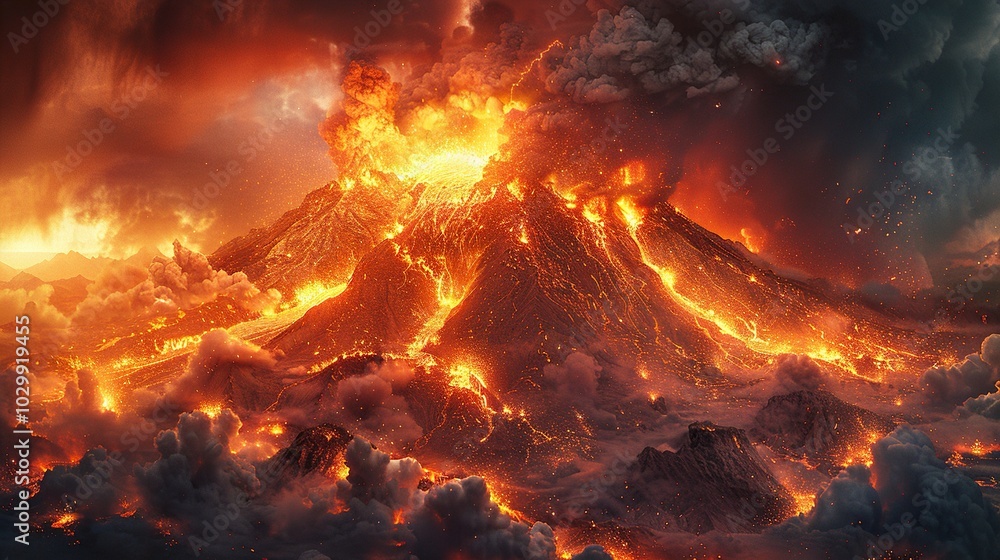 Volcanic Eruption: A Fiery Display of Nature's Power Volcanic Eruption: A Fiery Display of Nature's Power