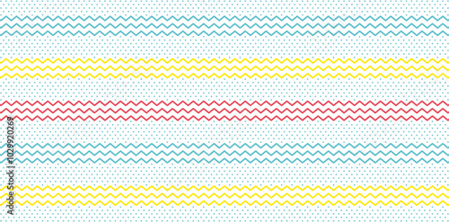 Seamless geometric knitted pattern with striping zigzag lines colorful design isolated white backgrounds for patterned fills, webs pages, surface textures, books covers, fabrics printing, wraps papers