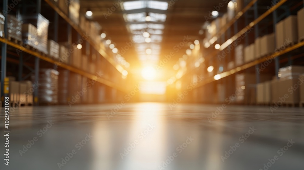 Empty Warehouse with Sunlight Empty Warehouse with Sunlight