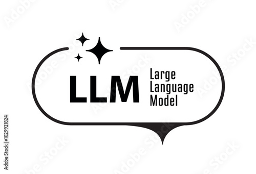Large language model icon on white background	