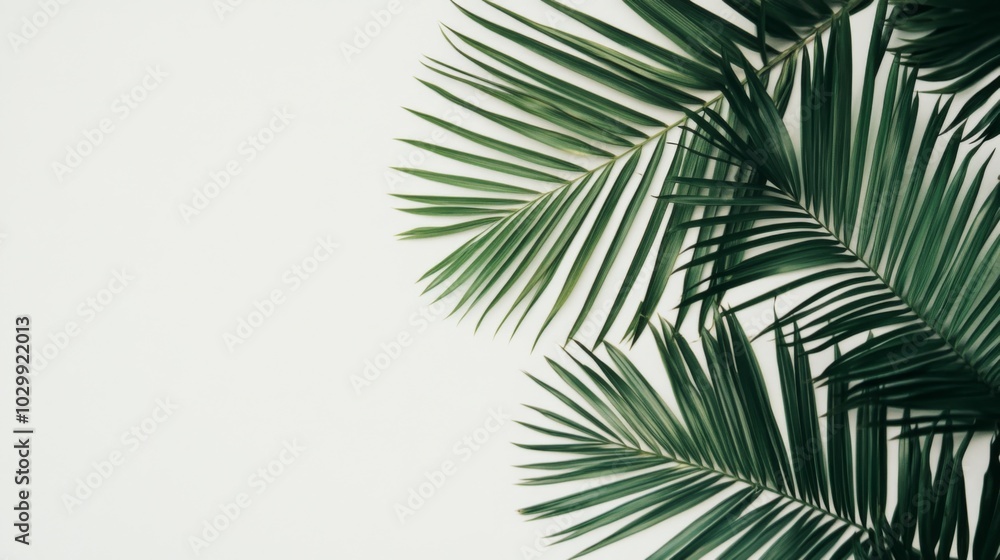 Palm Fronds Against a White Background Palm Fronds Against a White Background