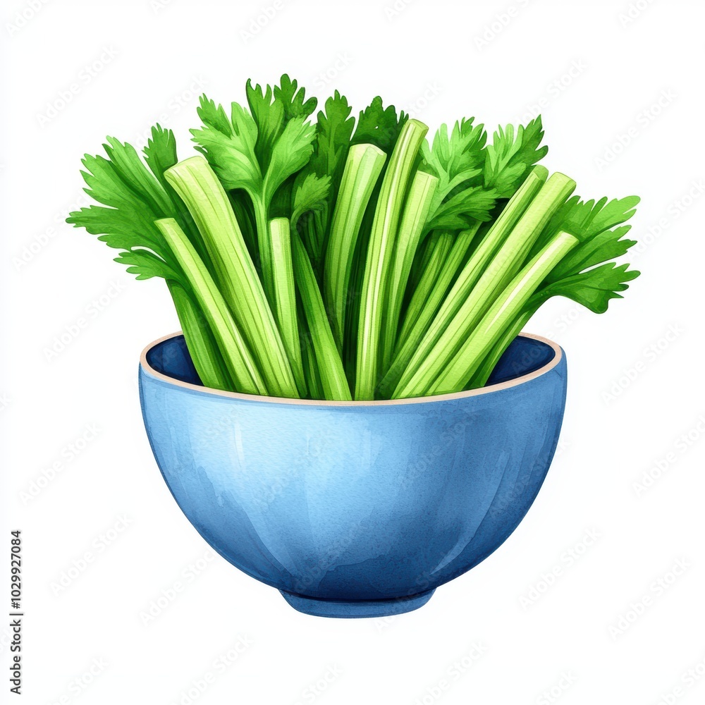 Fresh Celery in Modern Ceramic Bowl Fresh Celery in Modern Ceramic Bowl