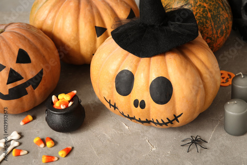 Painted pumpkins and Hallow...