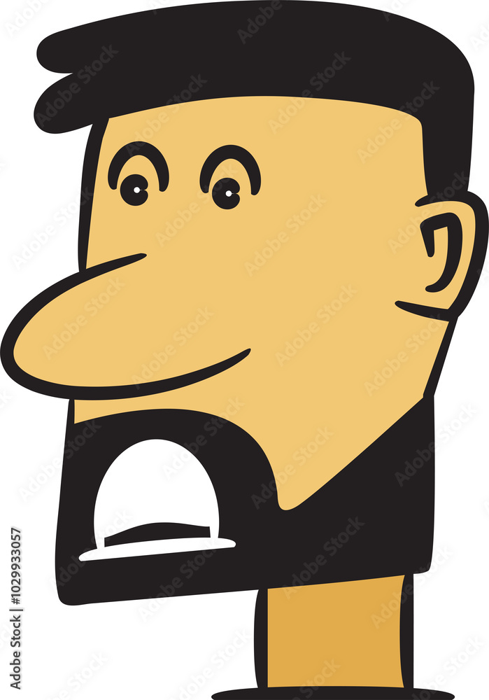 Beard Man Character Illustration Beard Man Character Illustration