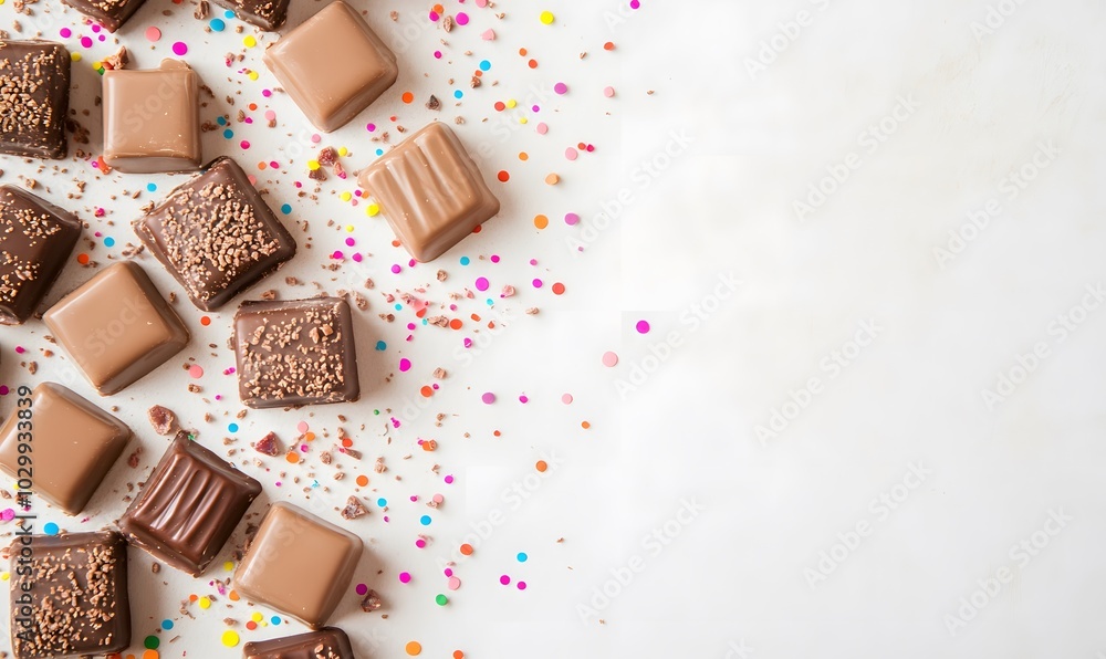 chocolates with festive confetti, Generative AI chocolates with festive confetti, Generative AI