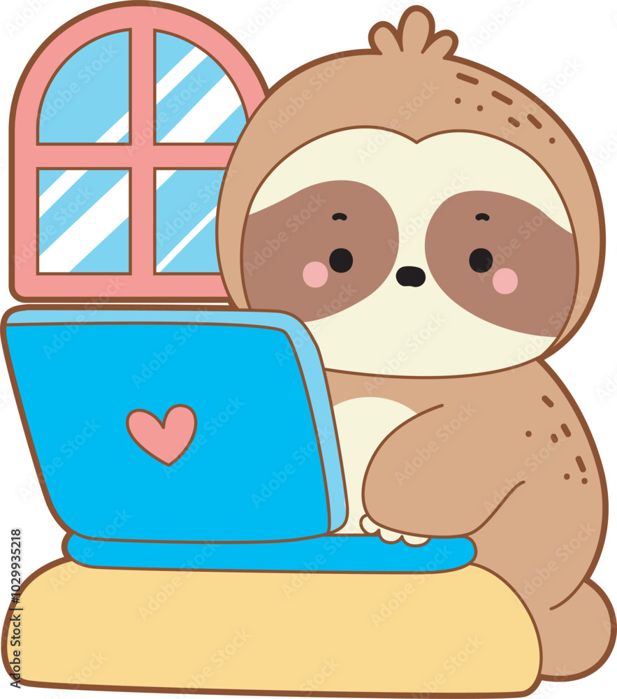 Cute sloth vector icon. Funny baby sloth animal series stock illustration. Slow life of fluffy sloth designs. Cute sloth vector icon. Funny baby sloth animal series stock illustration. Slow life of fluffy sloth designs.