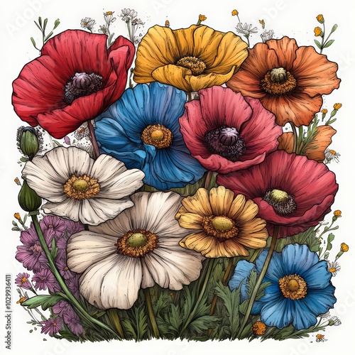 Wallpaper Mural vector flowers Torontodigital.ca